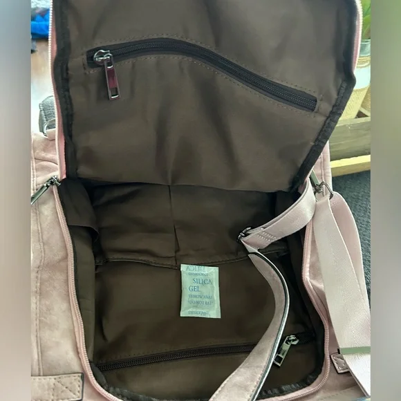 Brand New no tags Beautiful Pink Soft leatherish Backpack - Picture 5 of 5